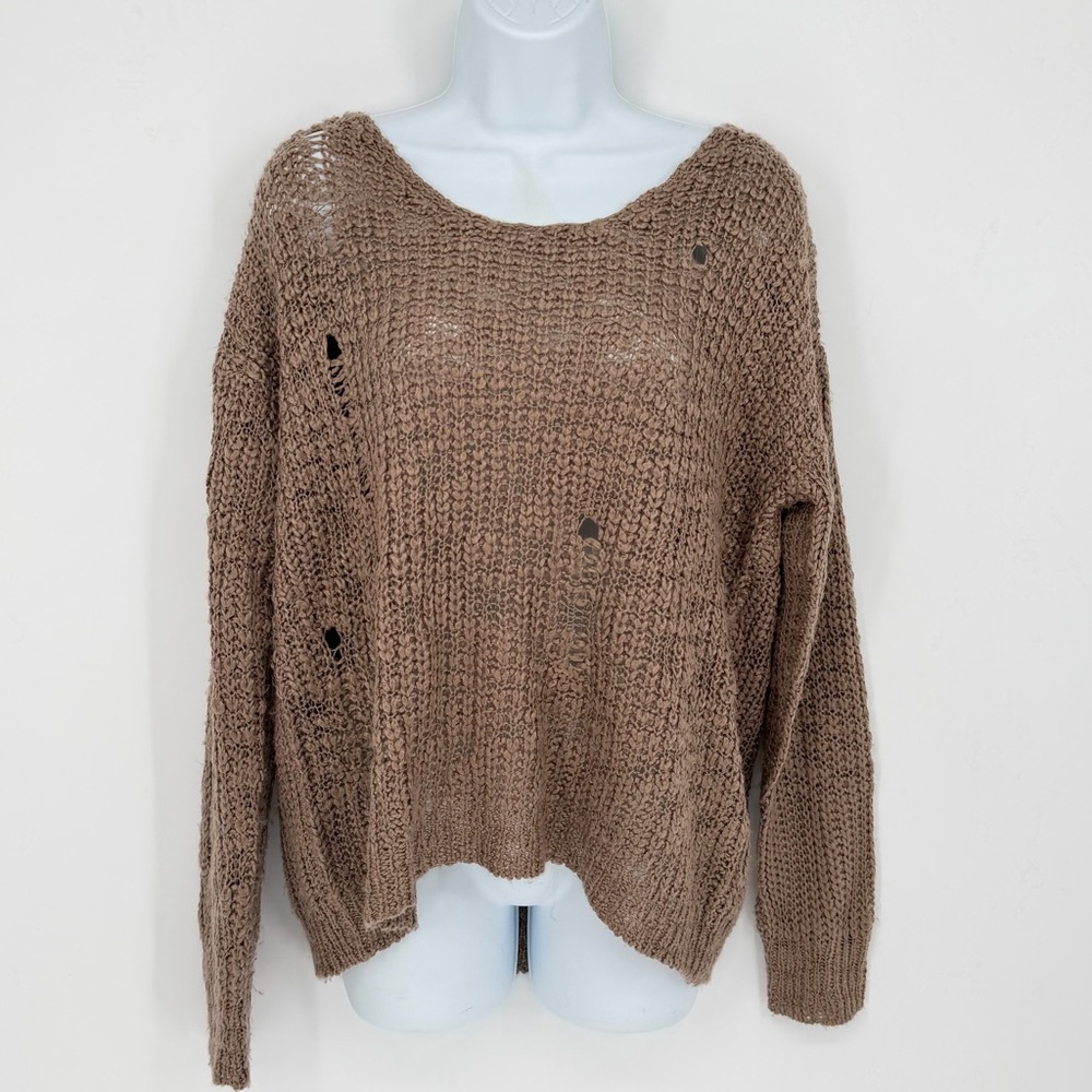 Buckle Daytrip Distressed Lightweight Oversized Sweater